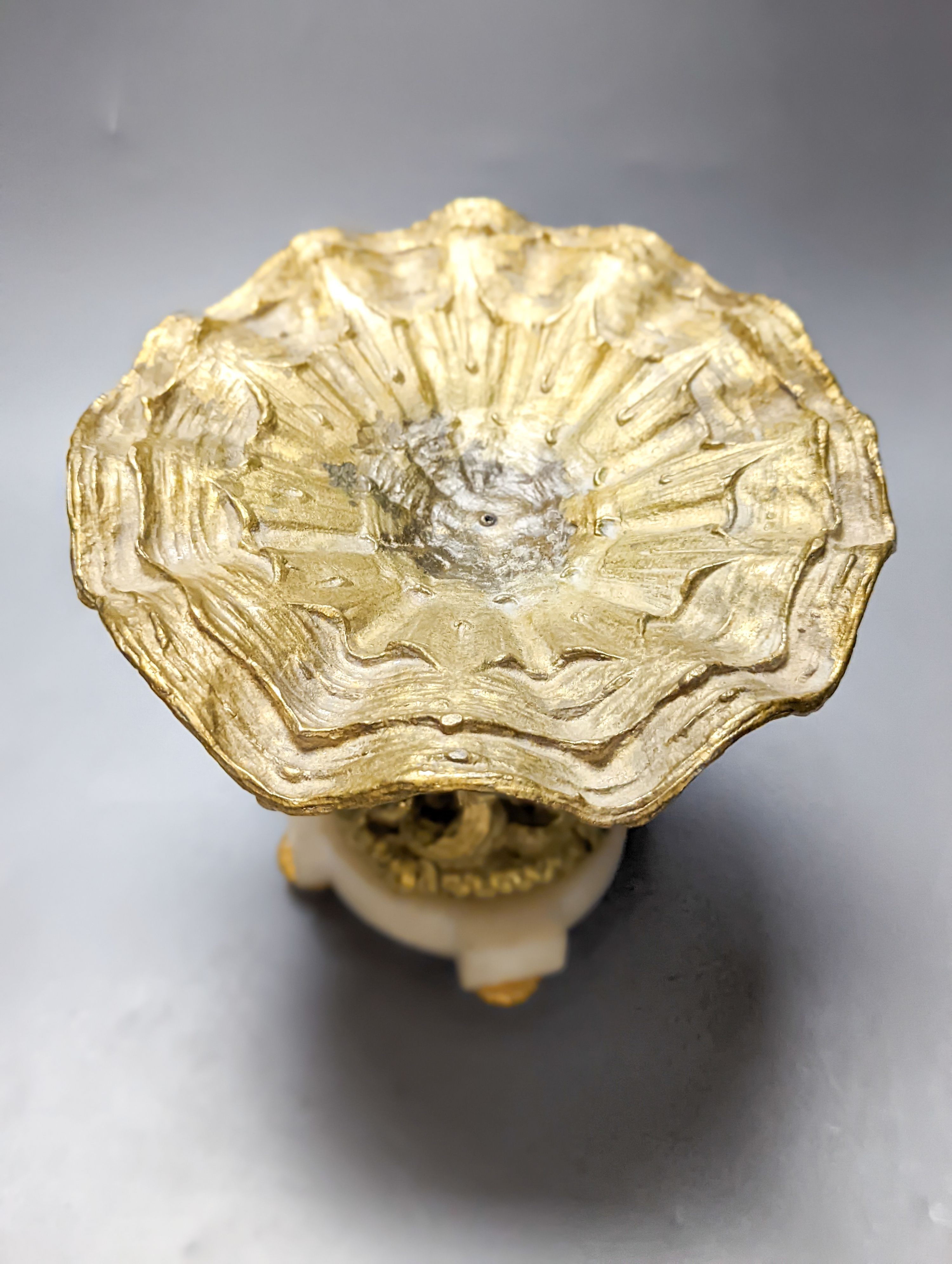 A 19th century ormolu and alabaster ‘mermaid’ centrepiece 21cm